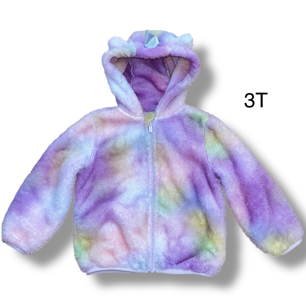 Old Navy Toddler Girl Critter Hooded Sherpa Jacket Size 2T